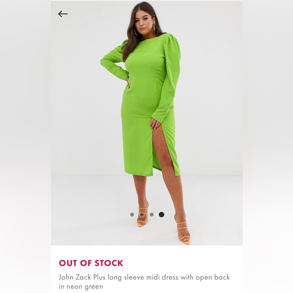 NWT Lime Green Holiday Midi with open back and slit
